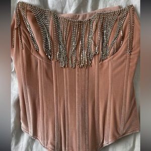 Gorgeous soft pink velvet corset
